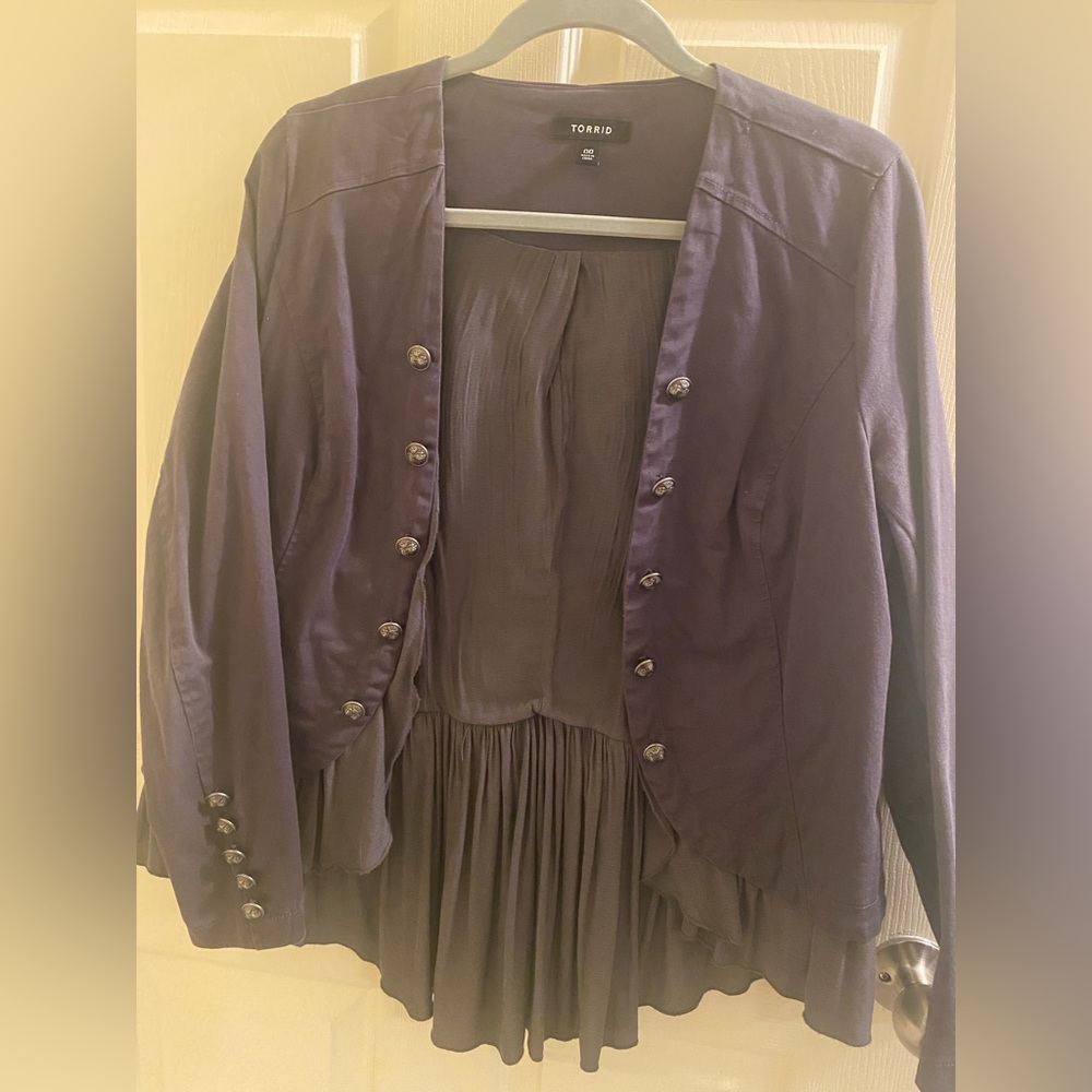 Torrid heather gray military style jacket